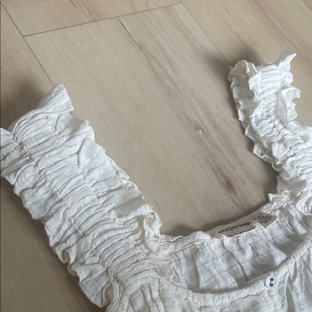 White Ruffled Women's Top - Picture 4 of 4